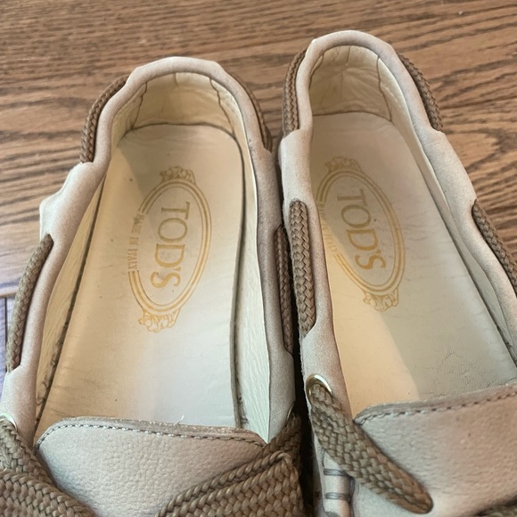 TOD’S Leather Lace Loafer Espadrille Shoes - Picture 13 of 16